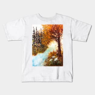 Autumn landscape tree Kids T-Shirt